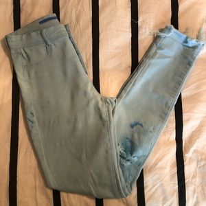 Distressed Zara Jegging with Dye Drops
